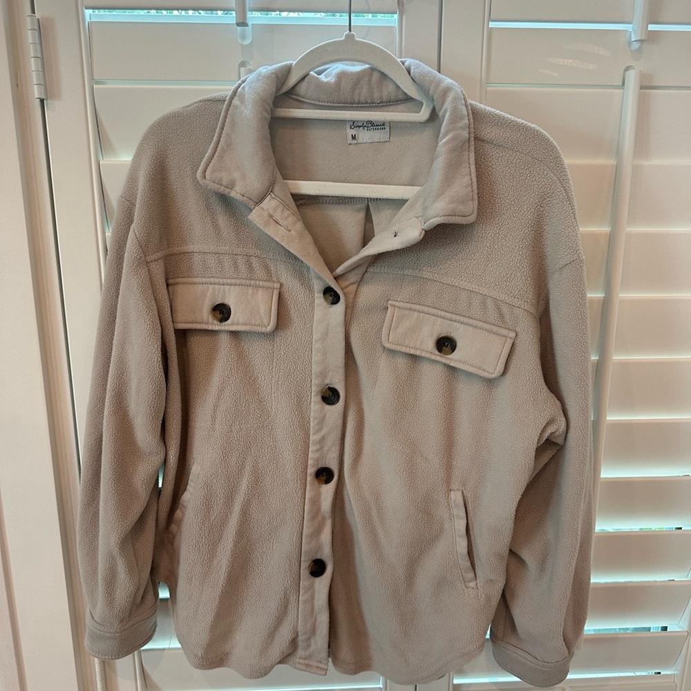Cream Teddy Shacket